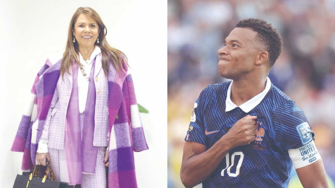 Publicación sobre polémica entre senadora paraguaya y Kylian Mbappé